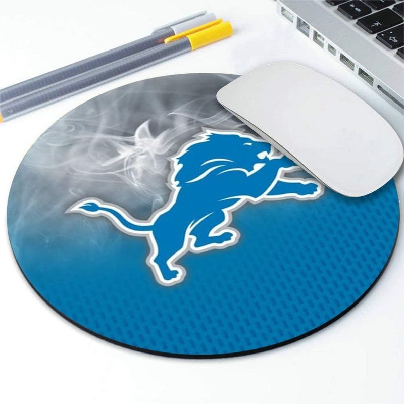 ZYJTEK Sports Round Mouse Pad,Non-Slip Rubber Base Mousepad for Computers Laptop Desk,Red Design Gaming Mouse Mat for Football Fans - Image 1